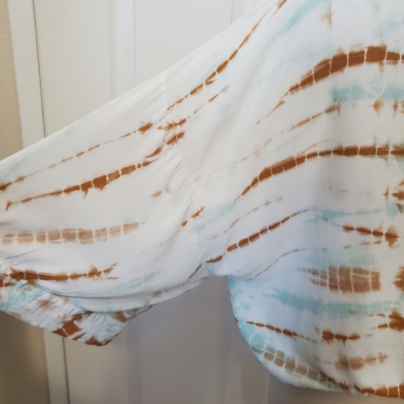 Young Fabulous & Broke Aqua Rust Oversized  Kimono Sleeve Top Women's Size Small - Picture 7 of 11